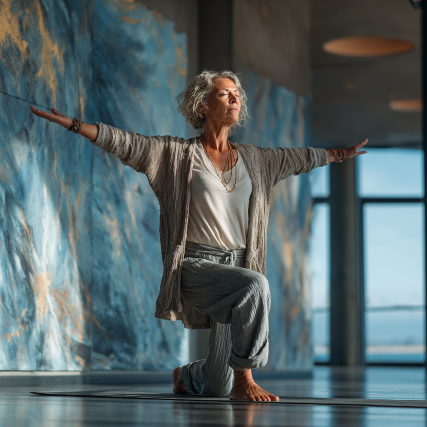 Група літніх людей у медитації